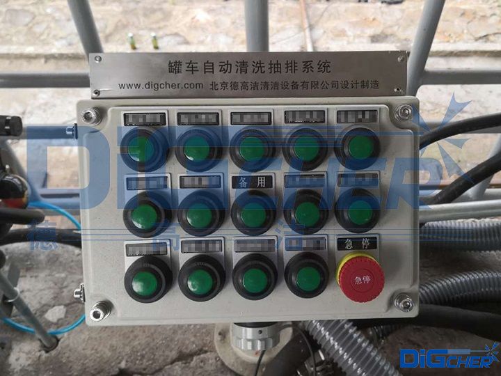 创盈铁路罐车高压水自动化清洗系统控制面板