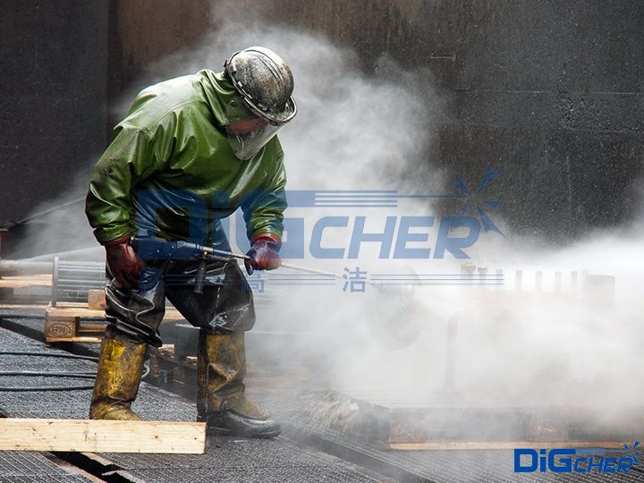 超高压清洗机作业现场