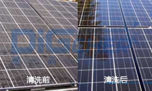 太阳能电池板清洗前后对比